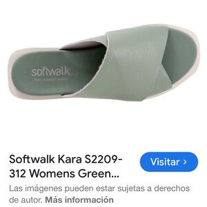 SoftWalk Green Mules Asymmetrical Slip-On